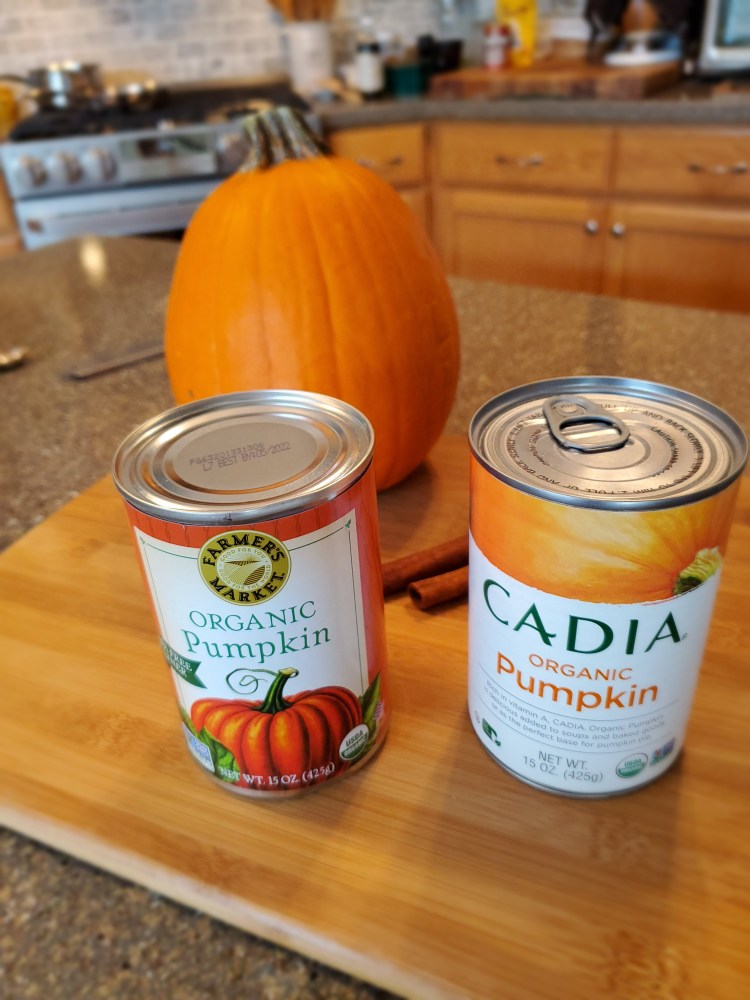 Cans of pumpkin