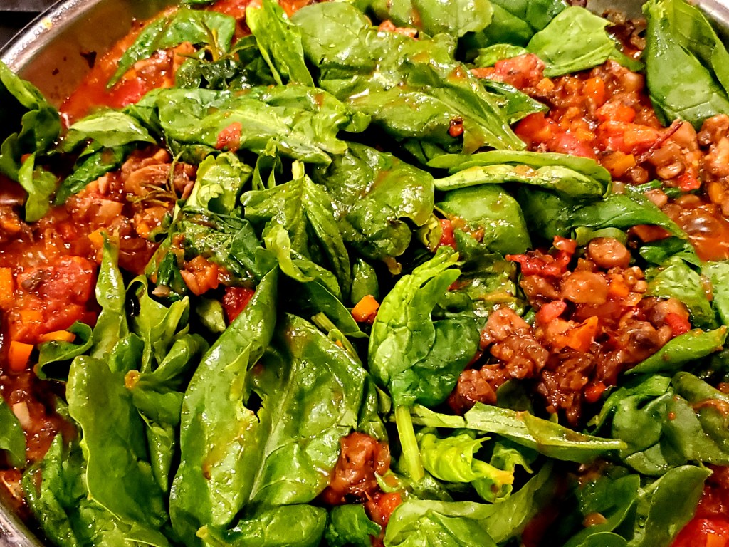 Ragout with spinach