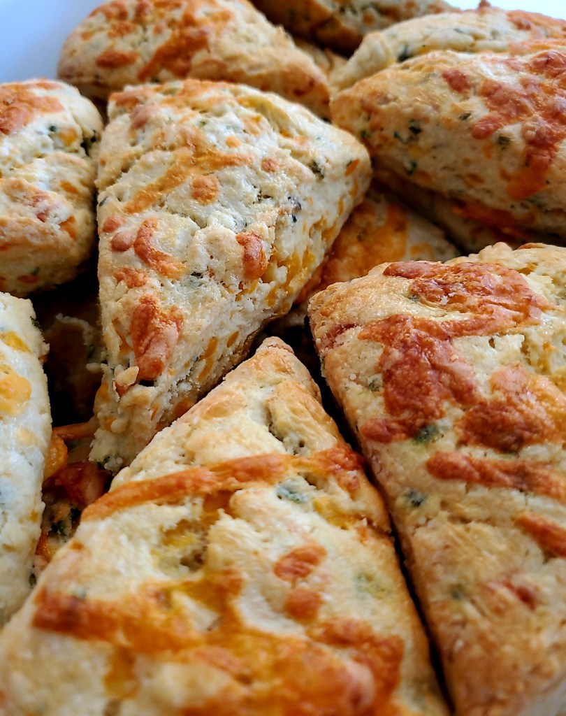 Cheddar chive scones